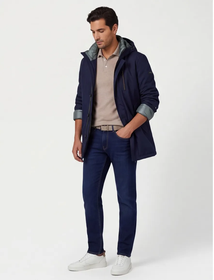 winterjas donkerblauw Scotland Blue