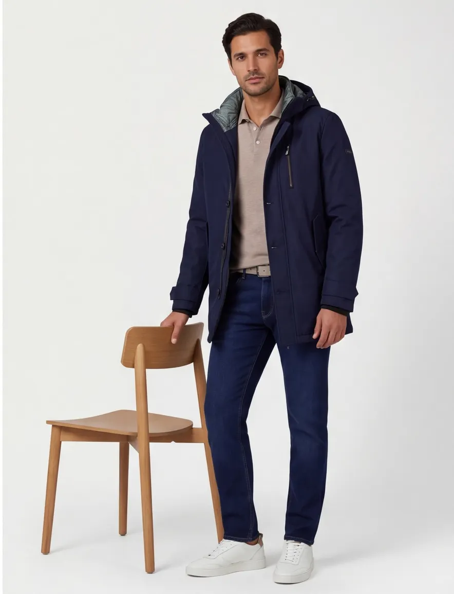winterjas donkerblauw Scotland Blue
