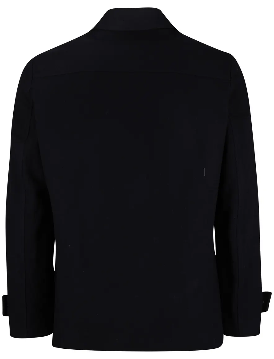 Scotland Blue winterjas effen donkerblauw normale fit borstzak