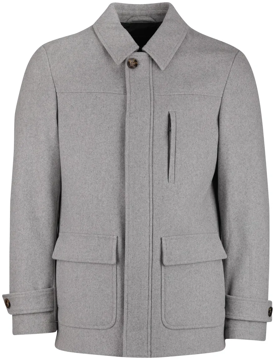 Scotland Blue Jas grijs parka borstzak