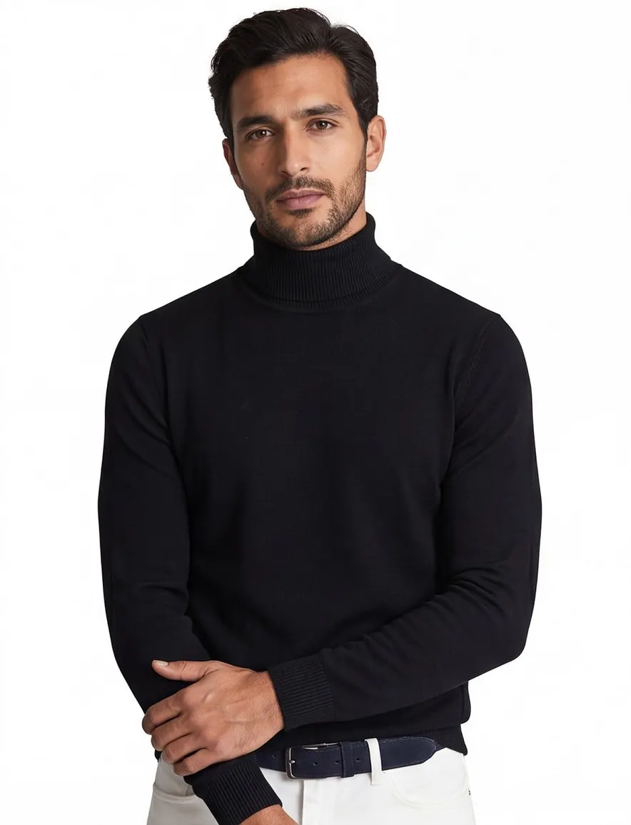Scotland Blue coltrui zwart effen