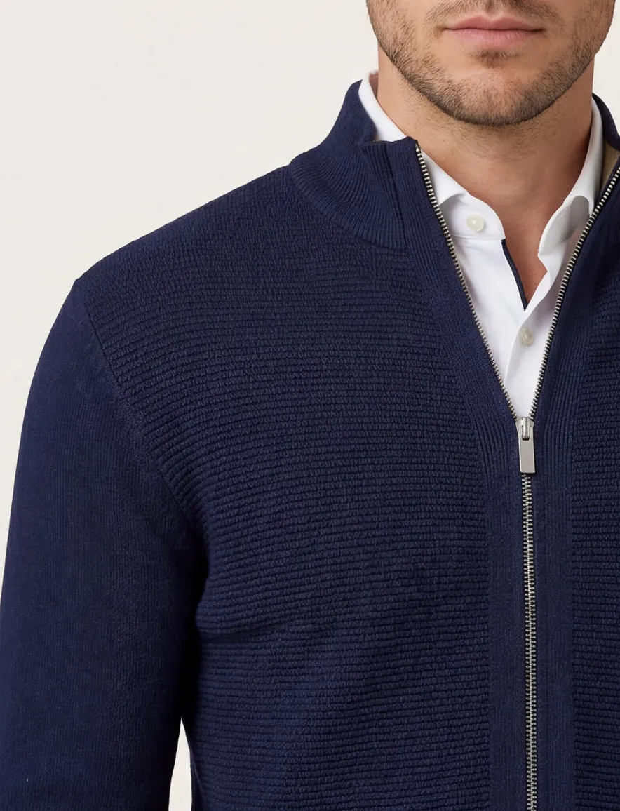 Scotland Blue Vest donkerblauw katoen