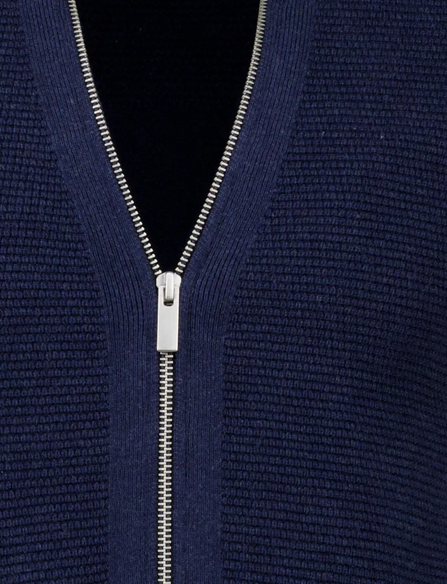 Scotland Blue navy effen vest katoen normale fit