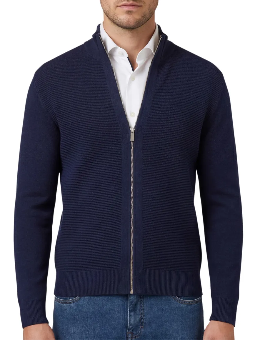 Scotland Blue Vest donkerblauw katoen