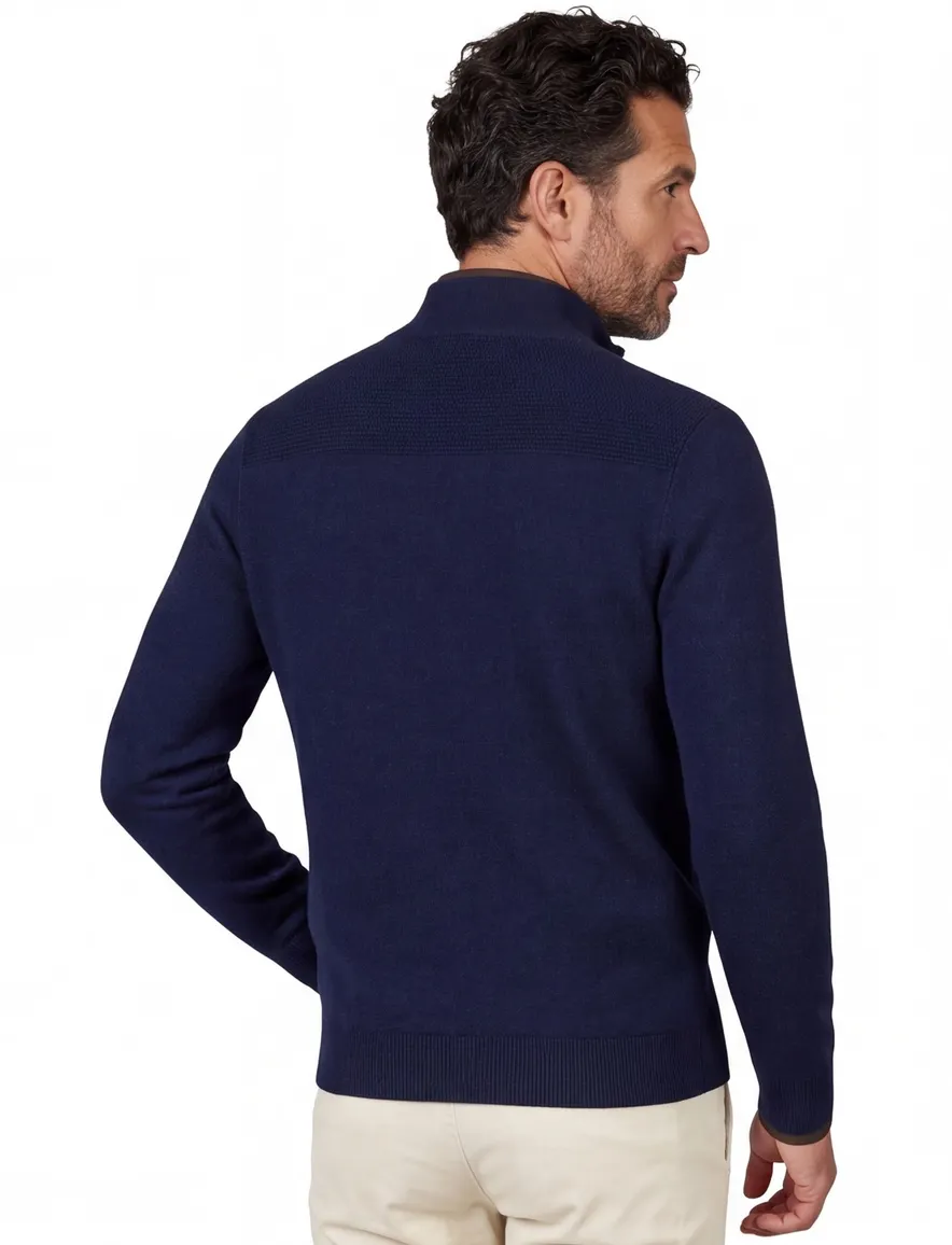 Scotland Blue effen donkerblauw normale fit katoen