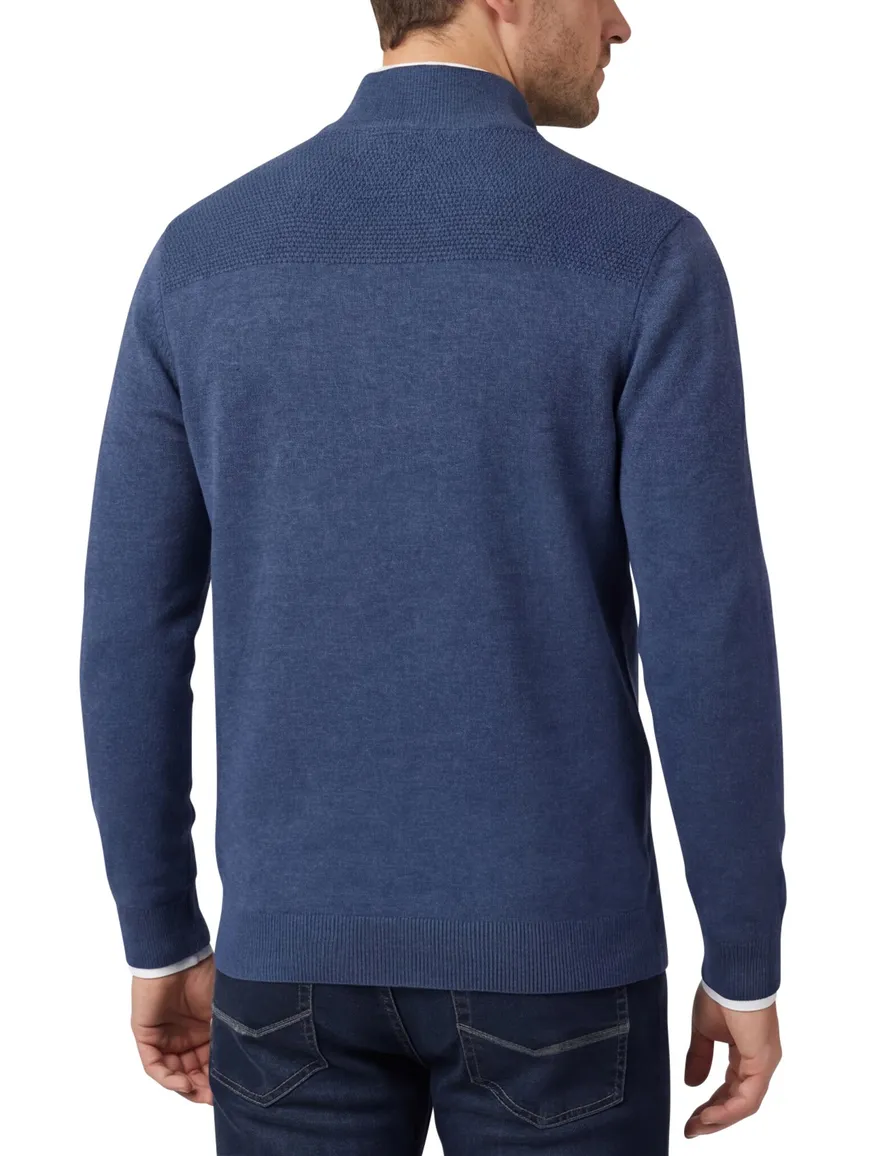 Scotland Blue normale fit trui effen blauw katoen