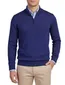 Scotland Blue katoen effen donkerblauw normale fit half zip