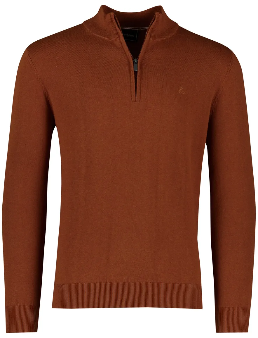 Scotland Blue hince half zip trui bruin