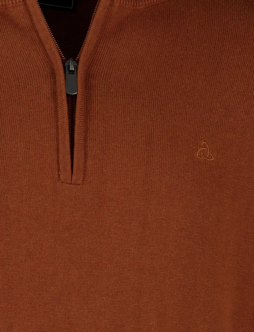 Scotland Blue hince half zip trui bruin