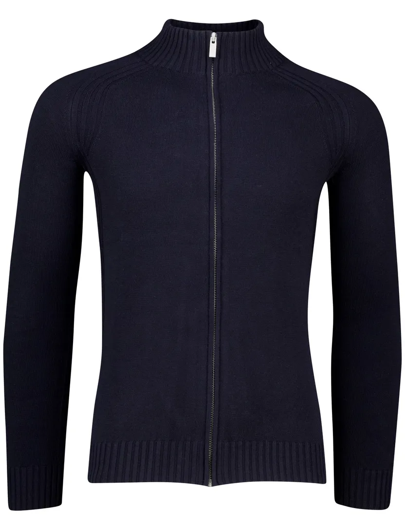 Scotland Blue effen navy vest normale fit