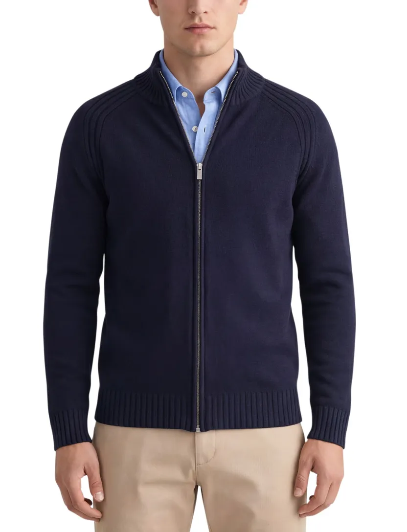 Scotland Blue effen navy vest normale fit
