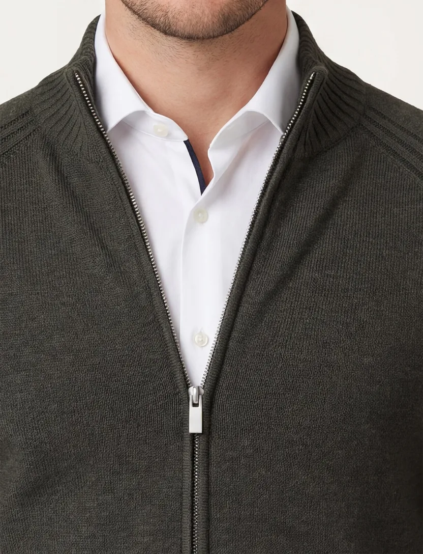 Scotland Blue groen vest effen normale fit