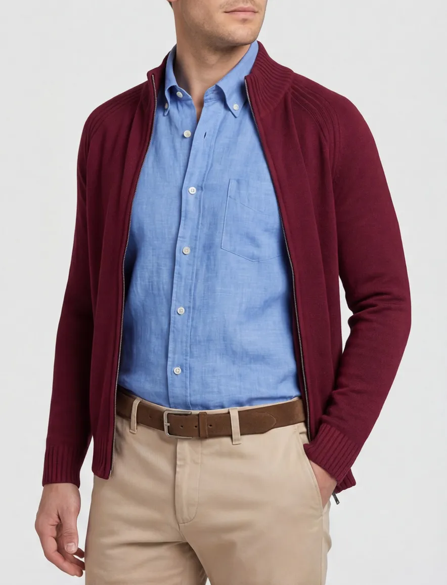 Scotland Blue vest bordeaux normale fit effen