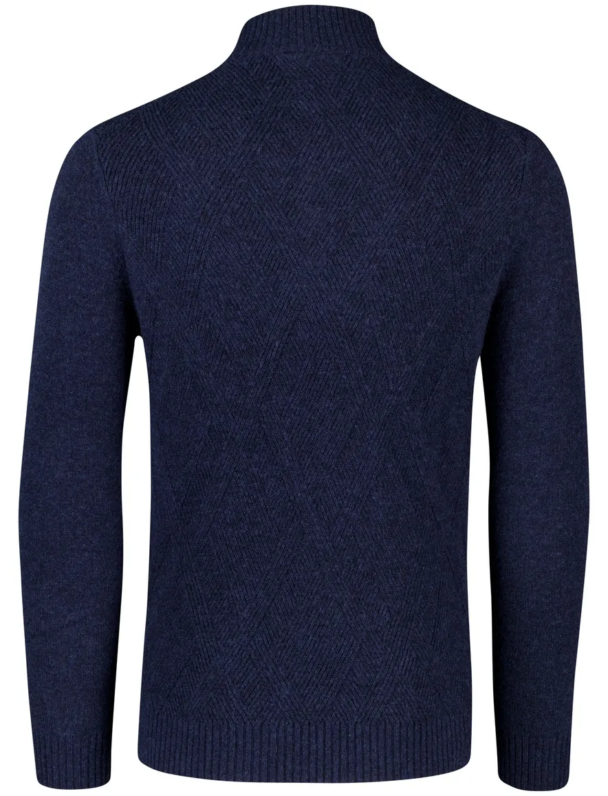 Scotland Blue trui navy effen normale fit