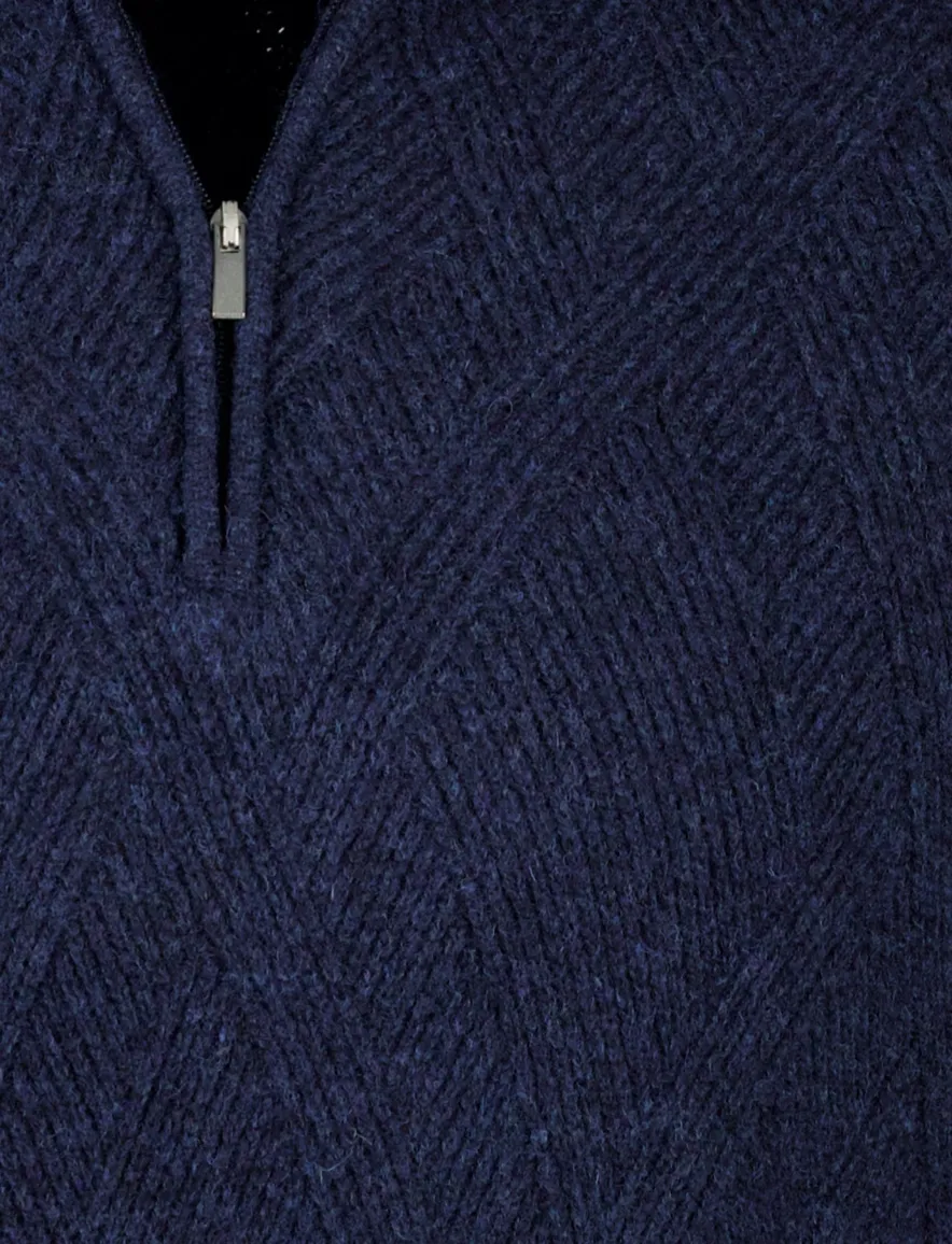 Scotland Blue trui navy effen normale fit