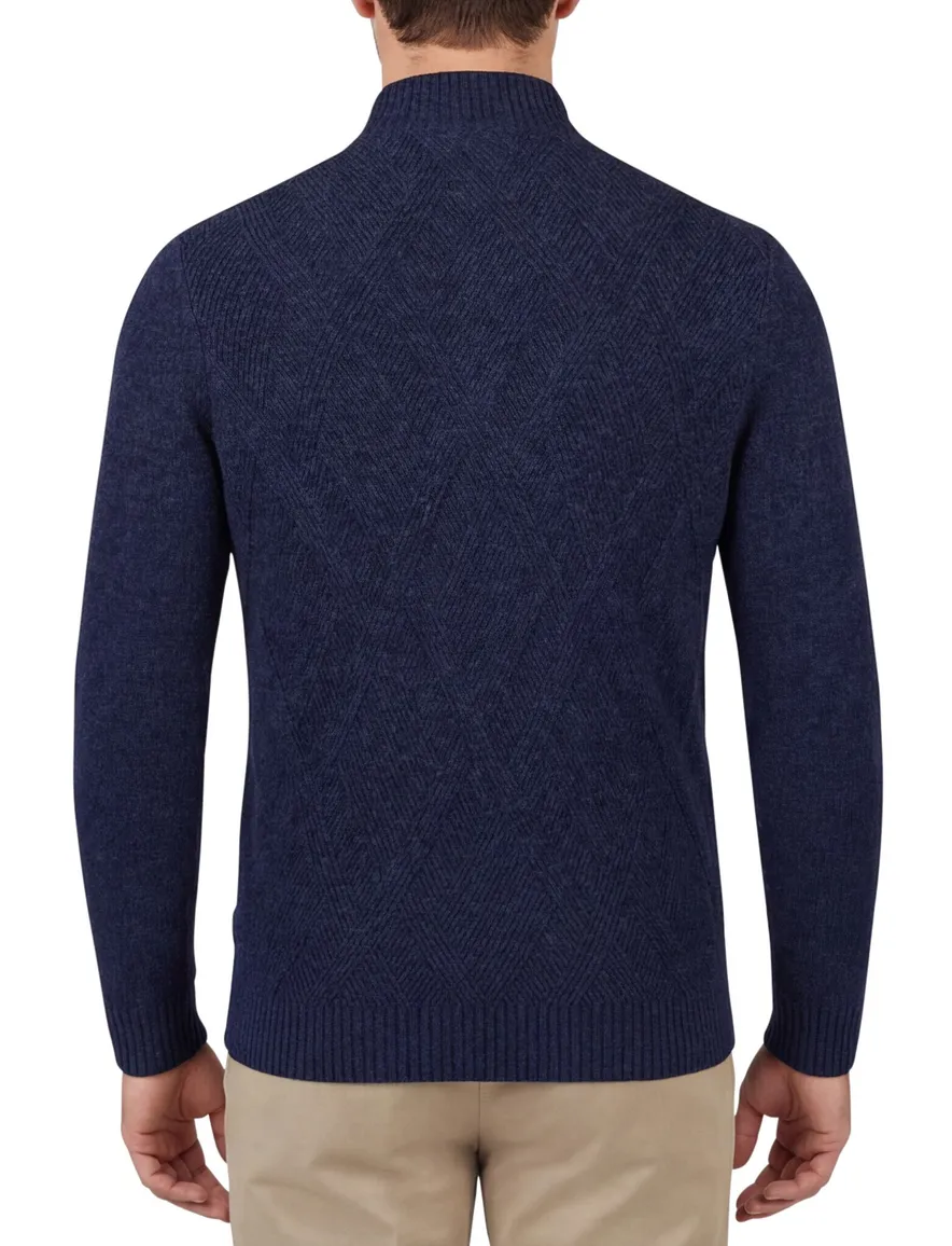 Scotland Blue trui navy effen normale fit