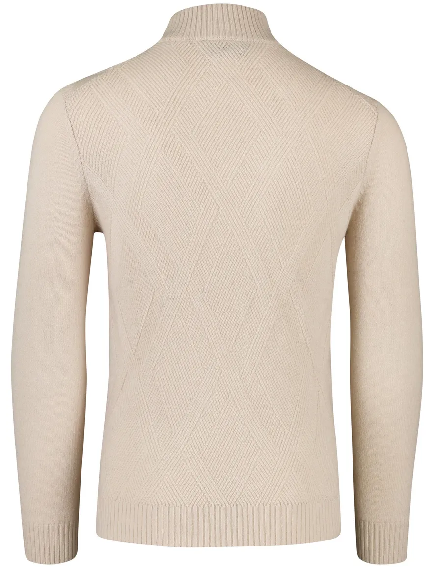 Scotland Blue pullover effen beige normale fit