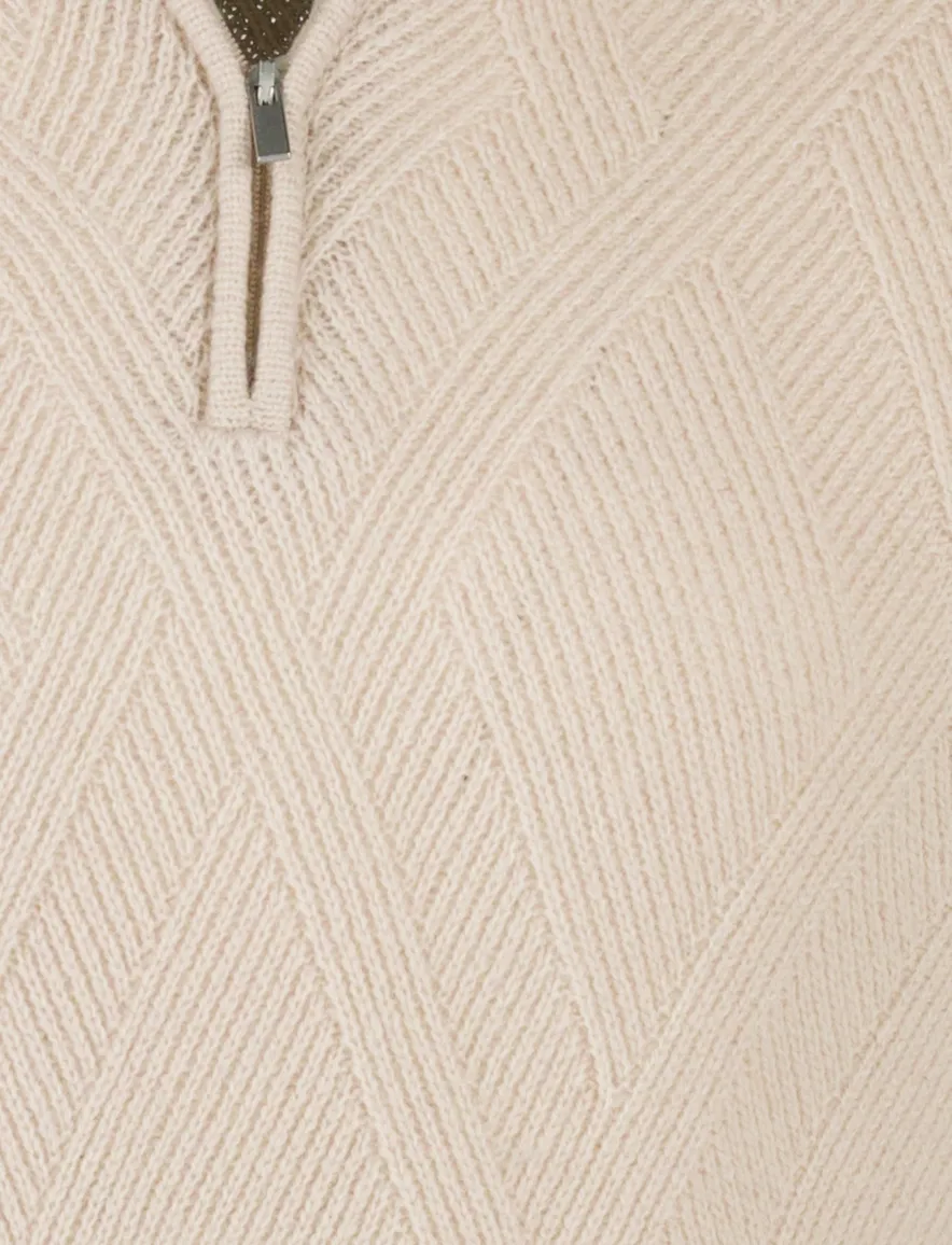 Scotland Blue Otto Pullover beige half zip