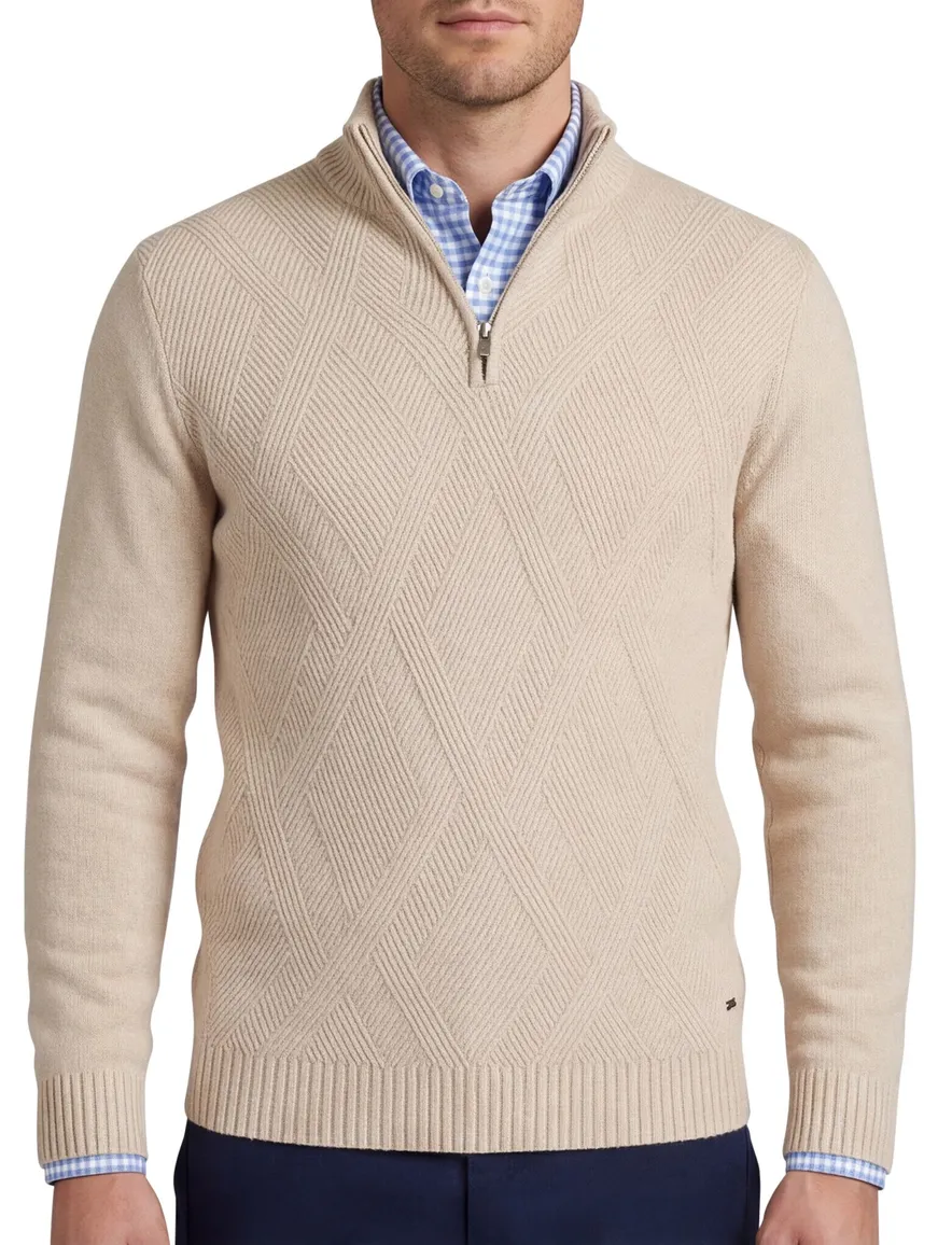 Scotland Blue Otto Pullover beige half zip