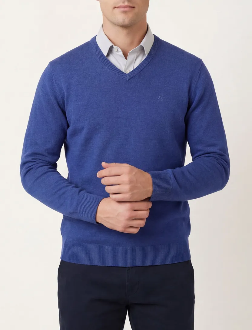 trui Scotland Blue blauw katoen