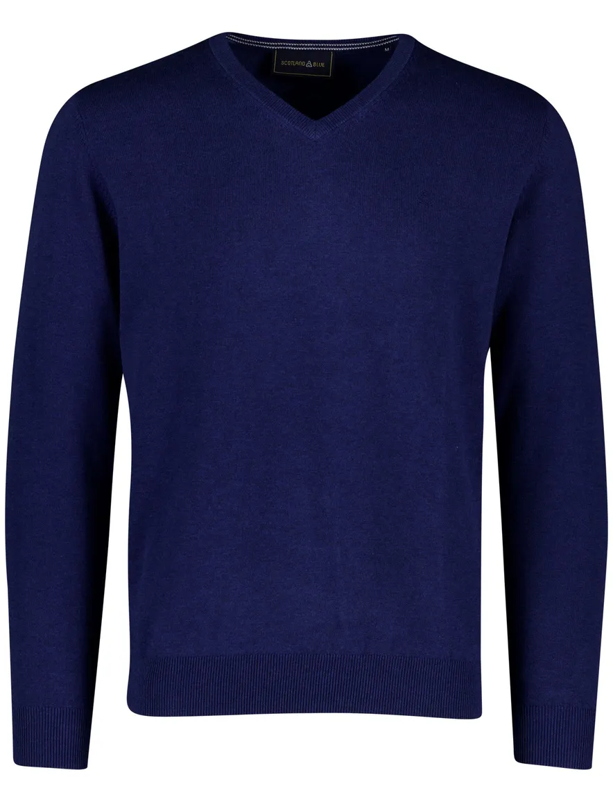 Scotland Blue trui donkerblauw katoen