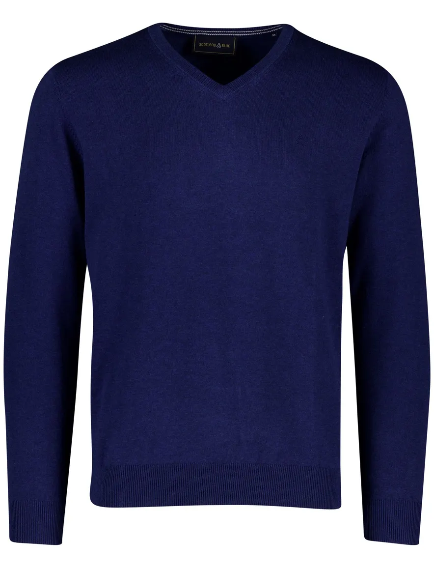 Scotland Blue trui donkerblauw katoen