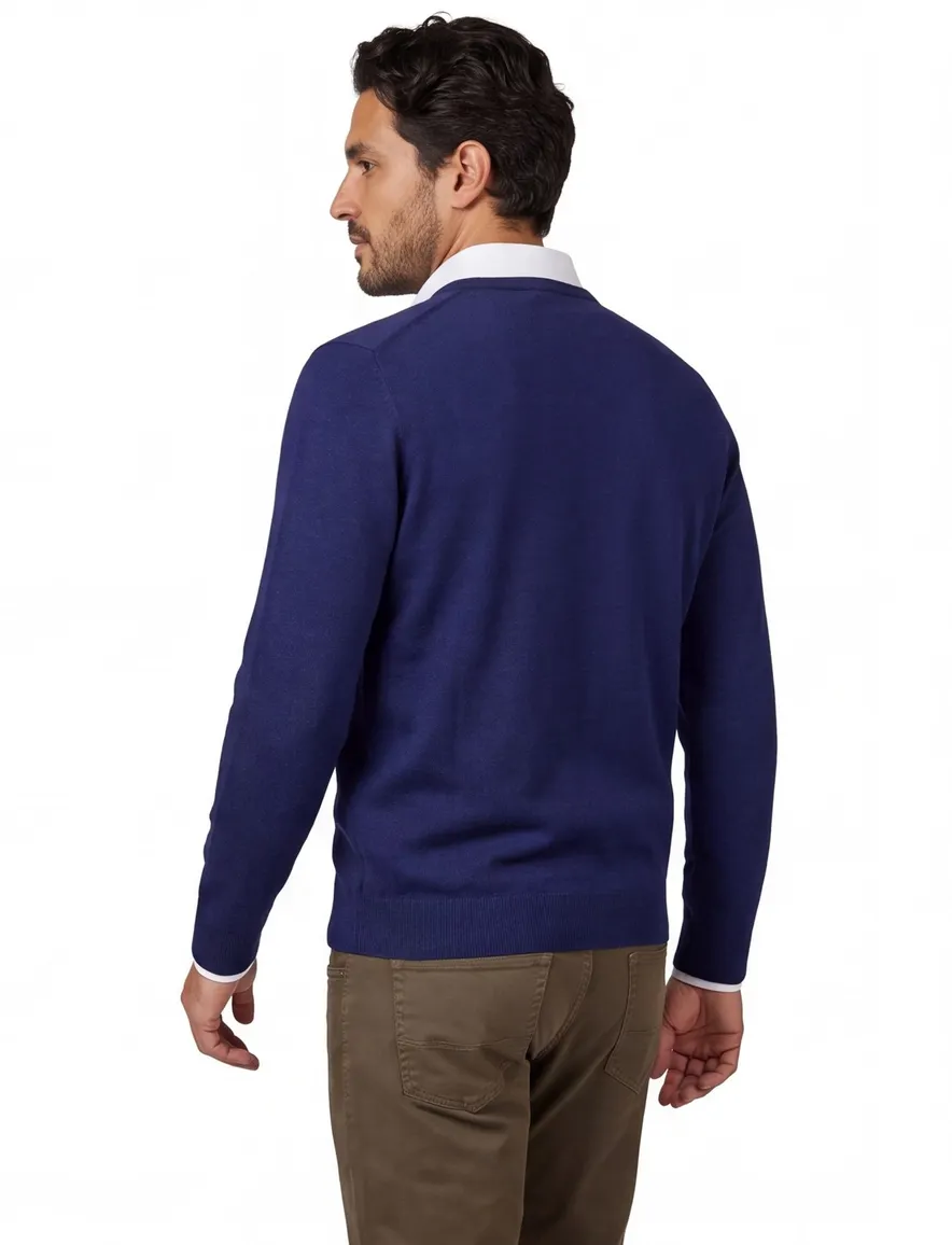 Scotland Blue trui donkerblauw katoen