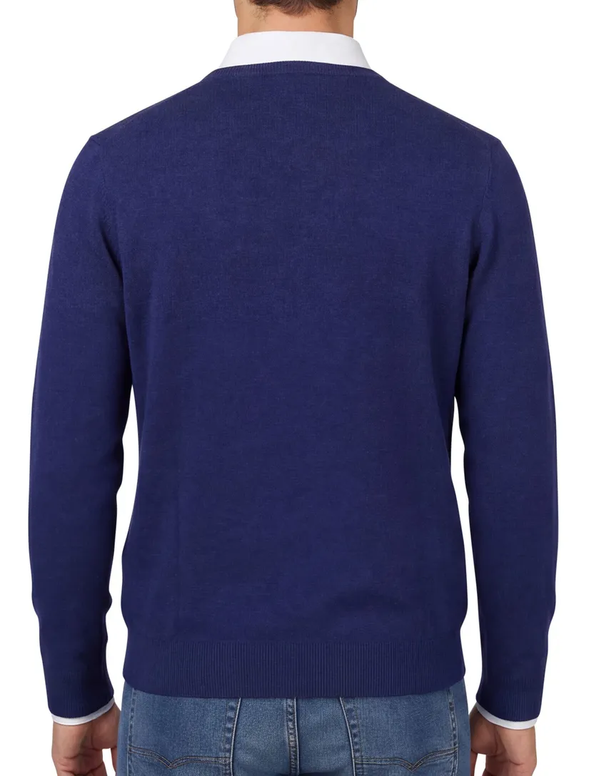 trui Scotland Blue donkerblauw katoen