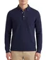 Scotland Blue Polo lange mouw donkerblauw borstzak katoen