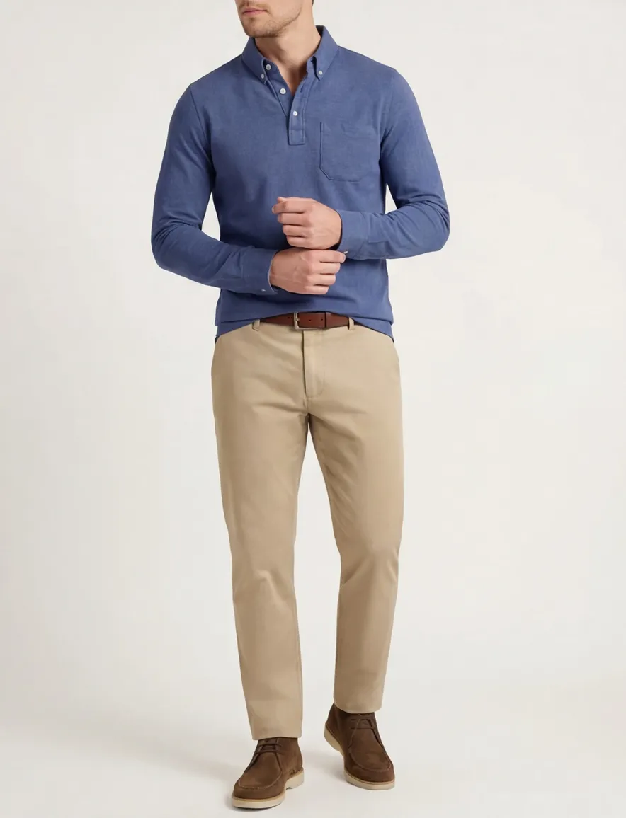 Scotland Blue polo lange mouw