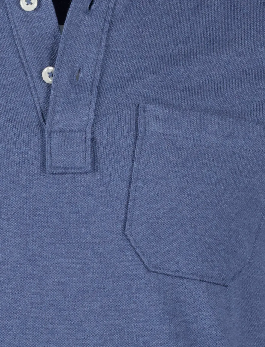 Scotland Blue effen blauwe poloshirt normale fit