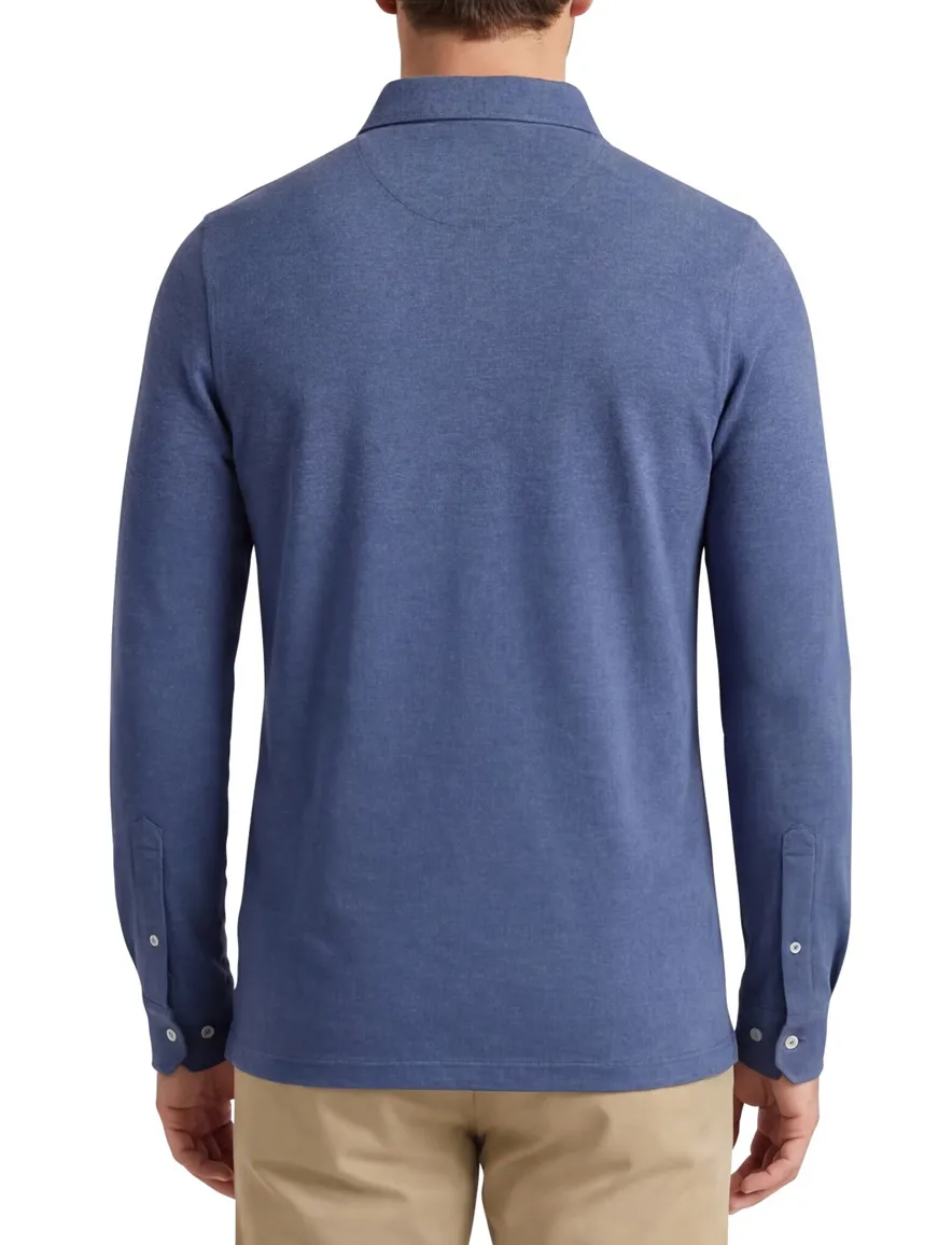 Scotland Blue polo lange mouw