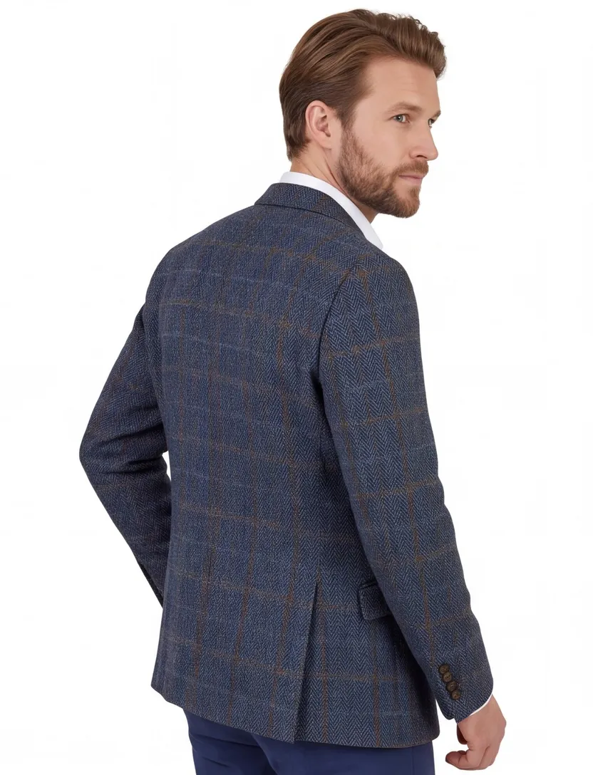 Wellington Colbert Geruit Donkerblauw