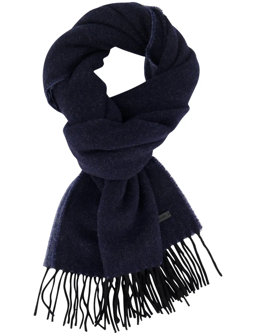 Pierre cardin sjaal donkerblauw effen wol