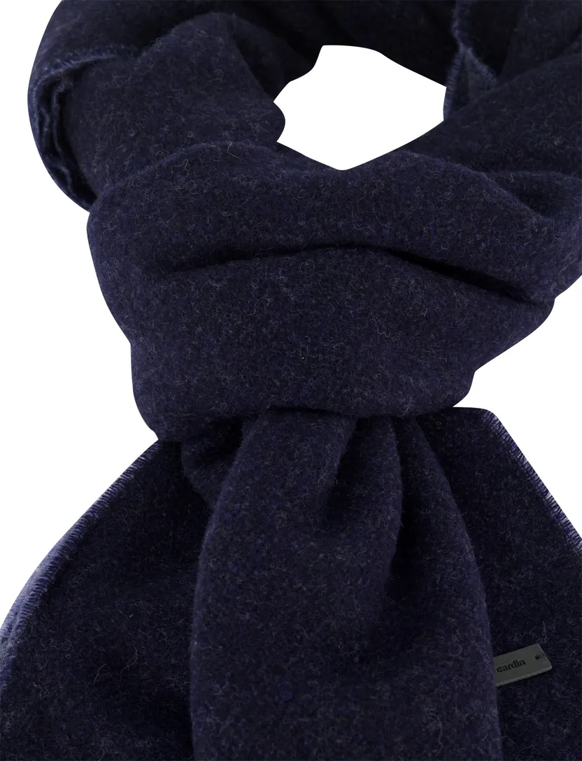 Pierre cardin sjaal donkerblauw effen wol