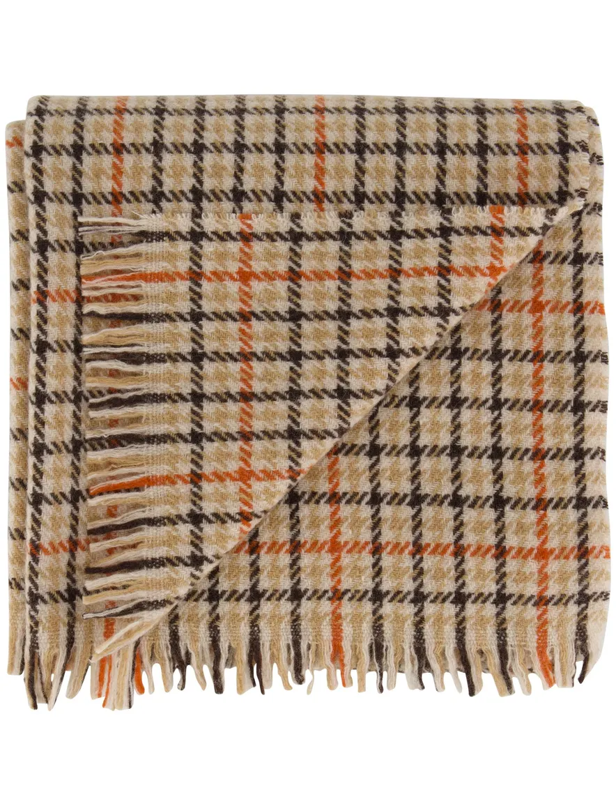 Pierre Cardin sjaal bruin geruit wol