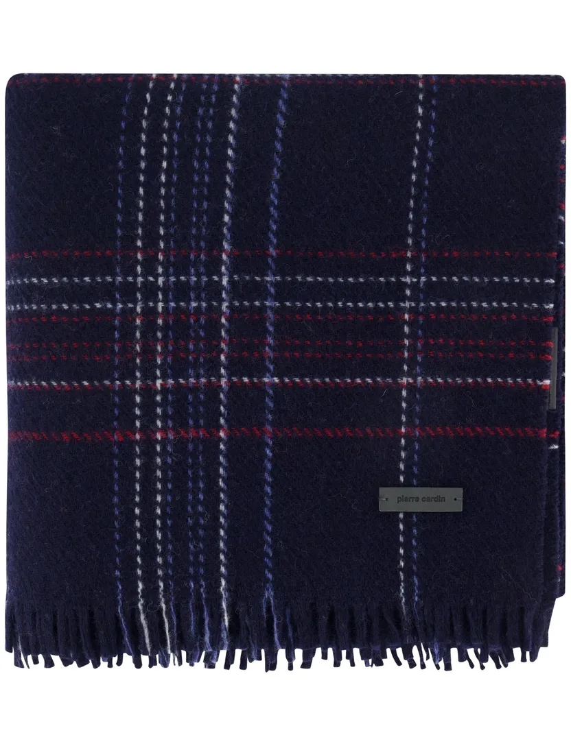 Pierre cardin sjaal donkerblauw wol