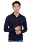 Born with Appetite Anton lange mouw polo donkerblauw merinowol