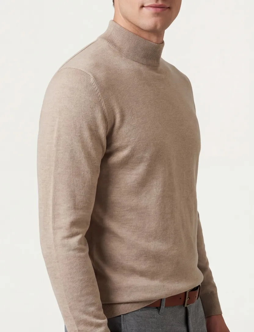 Born with appetite turtle neck trui beige