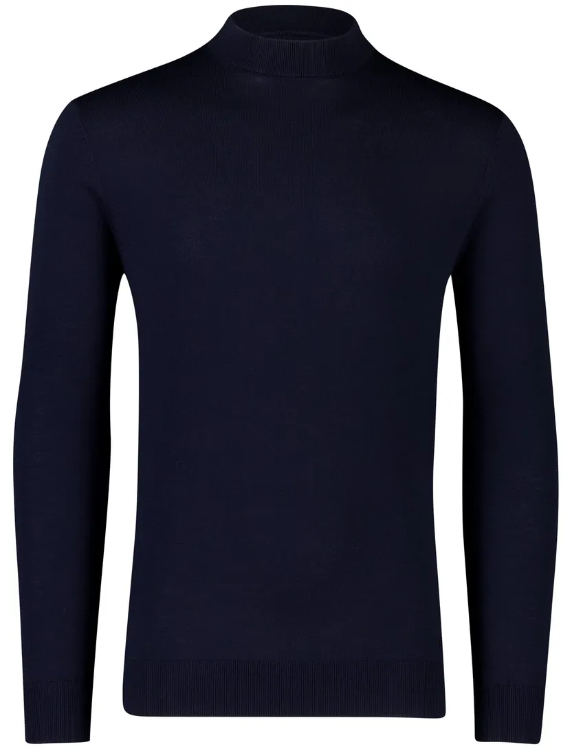 Born with appetite trui navy merinowol turtle neck