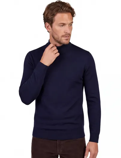 Born With Appetite Born with appetite trui navy merinowol turtle neck