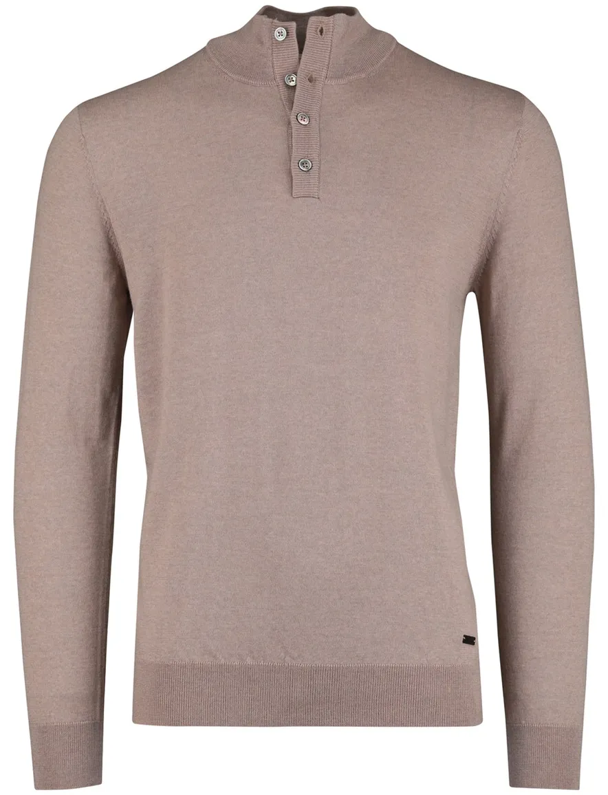 Born With Appetite Half Button beige merinowol