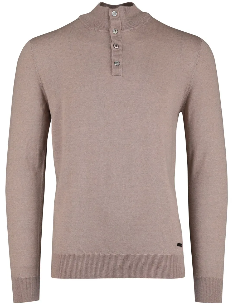 Born With Appetite Half Button beige merinowol