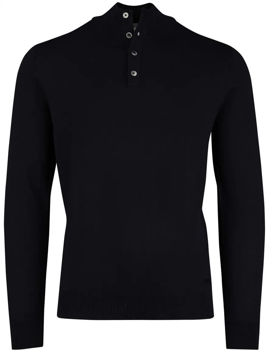 Born With Appetite Half Button navy 100% merinwol