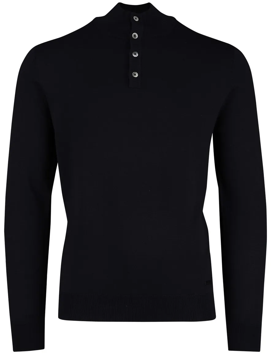Born With Appetite Half Button navy 100% merinwol