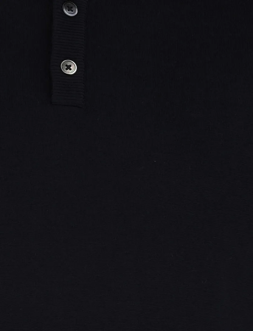 Born With Appetite Half Button navy merinwol effen