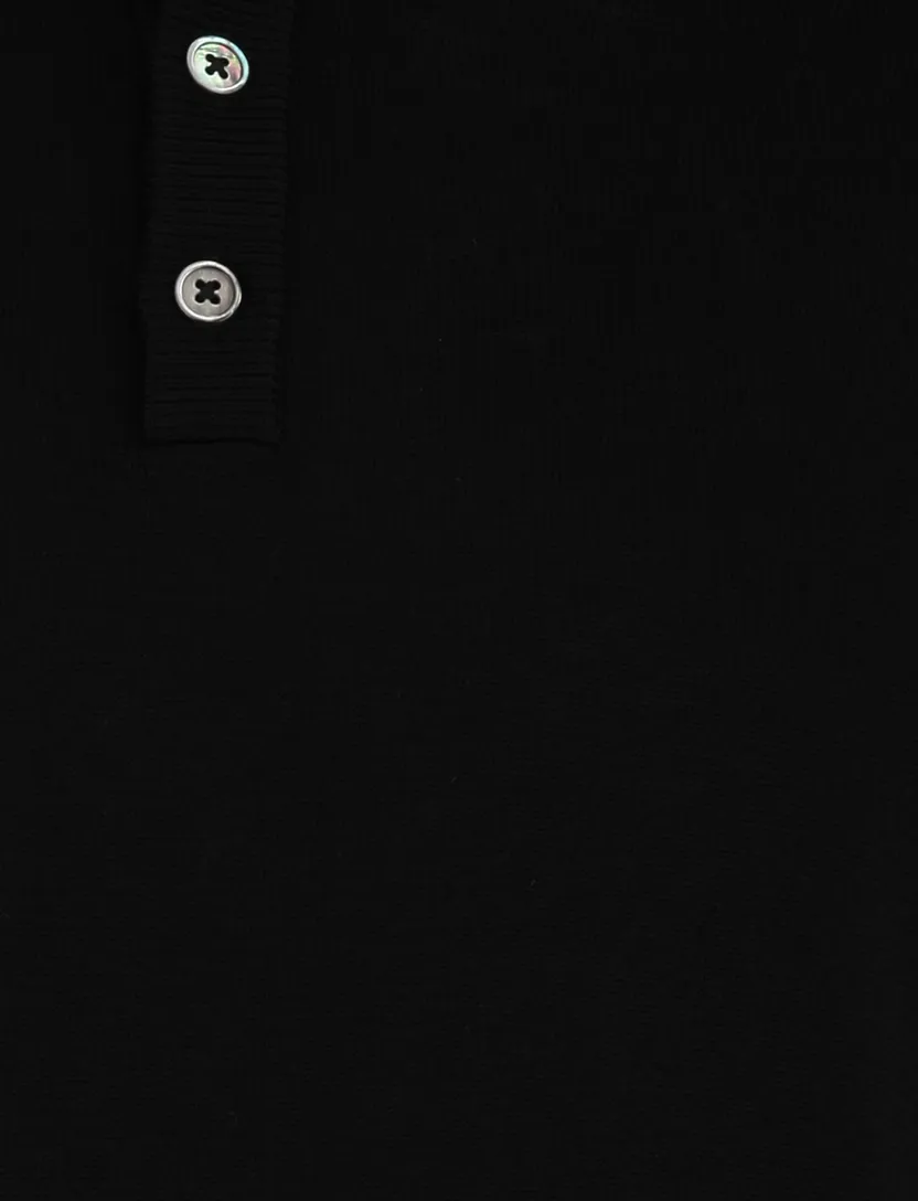 Born With Appetite Half Button Zwart merinowol effen