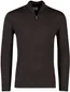 Trui Born With Appetite half zip donkerbruin merinowol