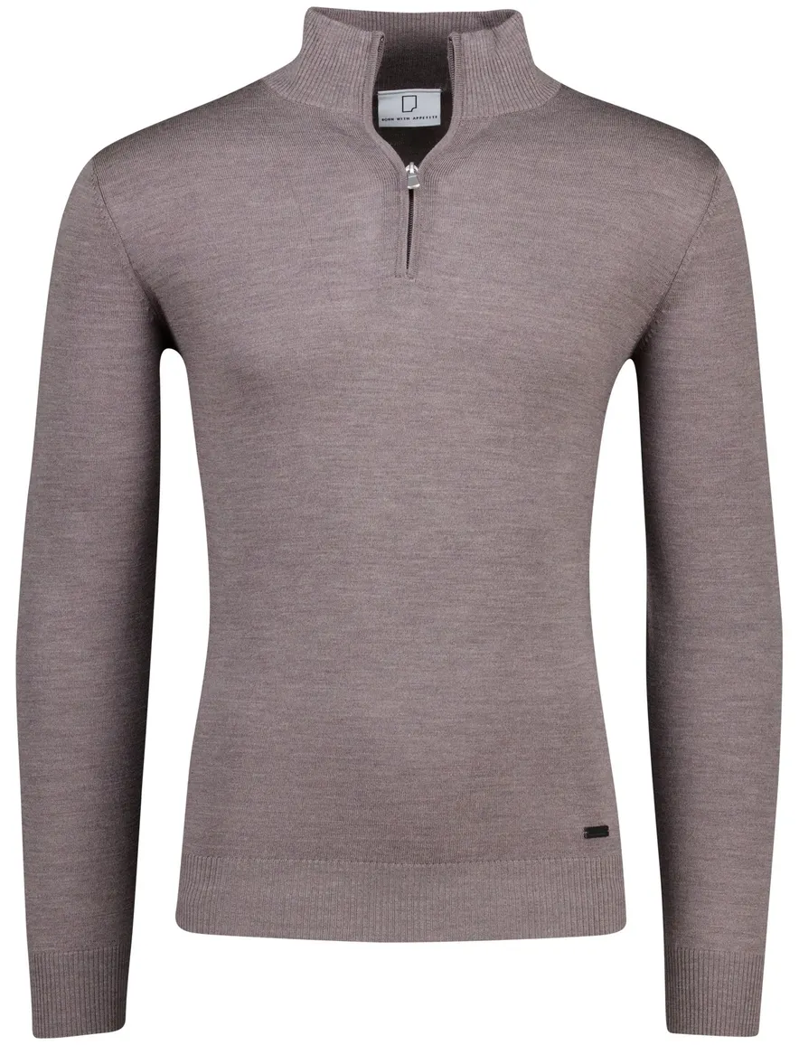 Born with Appetite Lux half zip pullover bruin