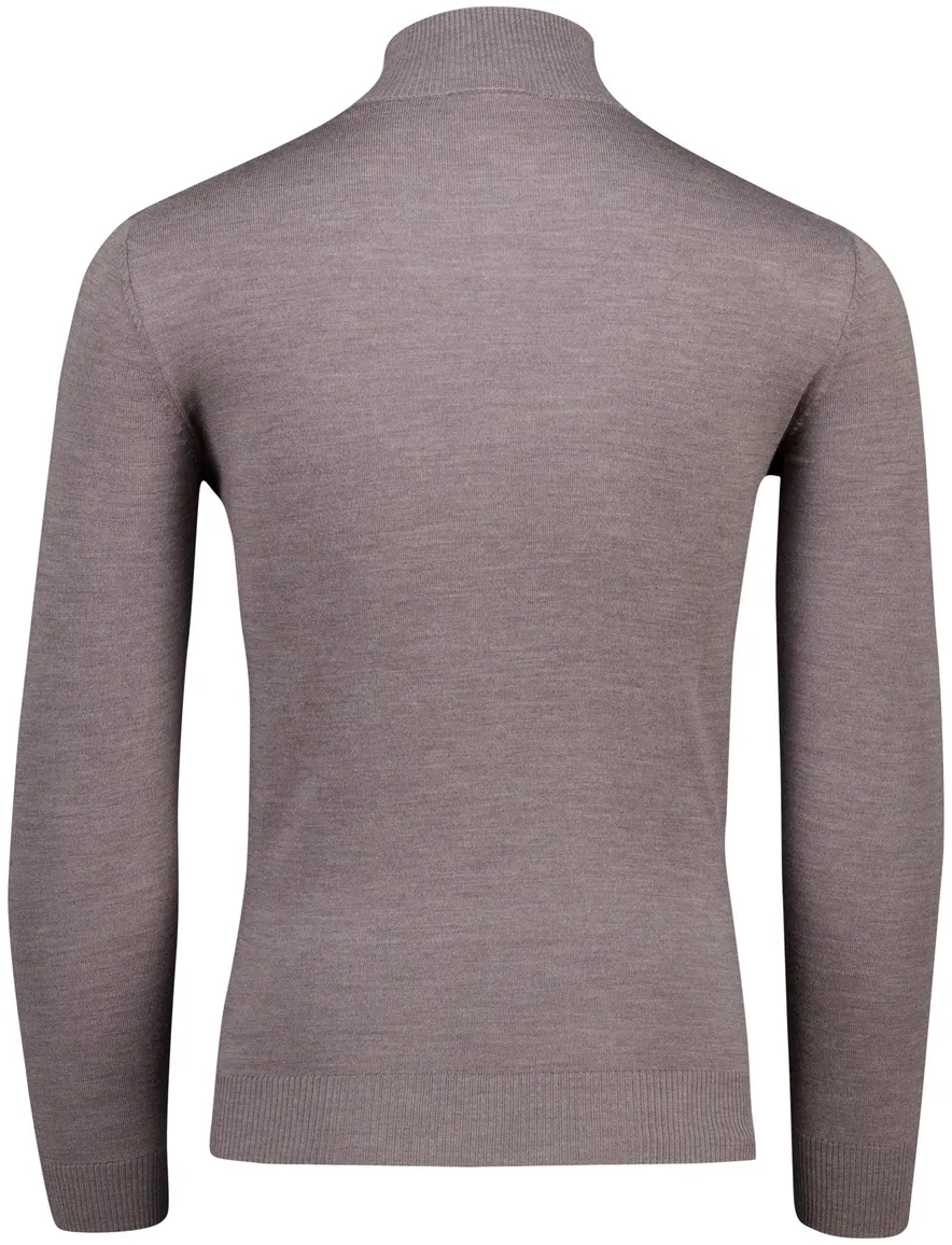 Lux pull Born with Appetite half zip bruin merinowol